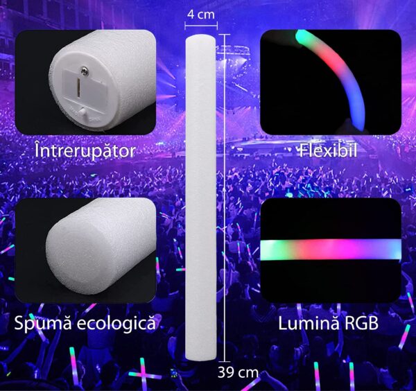Bagheta Foam stick cu LED