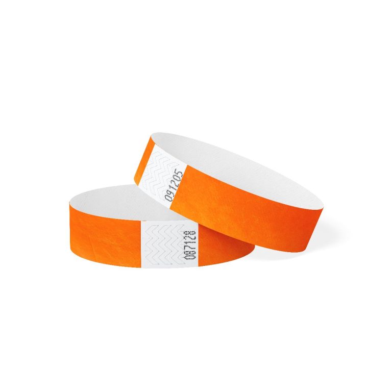 Bratari de identificare Tyvek Portocaliu fluorescent