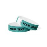 Bratari de identificare Tyvek personalizat Negru - Aqua