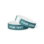 Bratari de identificare Tyvek personalizat Alb - Turcoaz inchis